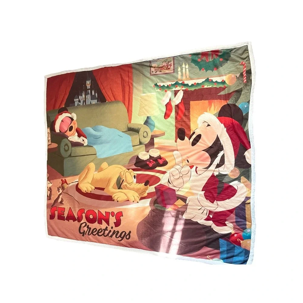 2020 Disney Parks Seasons Greetings 60x72 Mickey Mouse‎ Fleece Blanket Throw